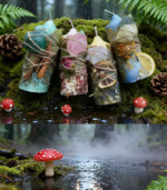 Herbal Elemental Wish Candles with Raw Crystals - Image 2