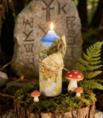 Herbal Elemental Wish Candles with Raw Crystals - Image 3