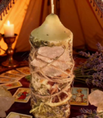 Herbal Elemental Wish Candles with Raw Crystals - Image 4