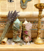 Herbal Elemental Wish Candles with Raw Crystals - Image 8